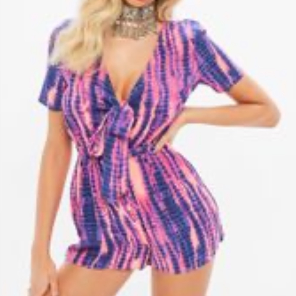 Front Tie, Tie dye Romper